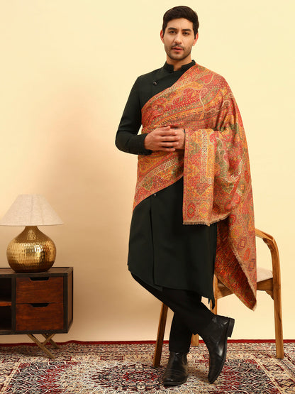 Pashmoda Men Zarveen Zari Kaani Fine Wool Shawl (Size-101x203cm)