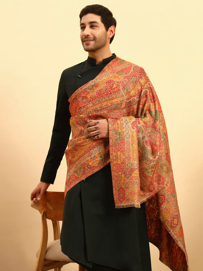 Pashmoda Men Zarveen Zari Kaani Fine Wool Shawl (Size-101x203cm)