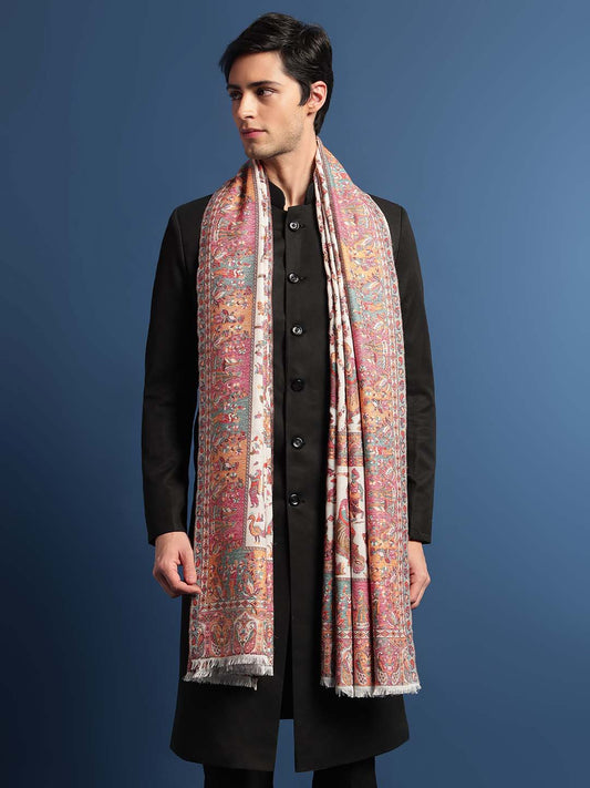 Pashmoda Mens Gul-e-meher Kaani Shawl (Size: 101x203 Cm)