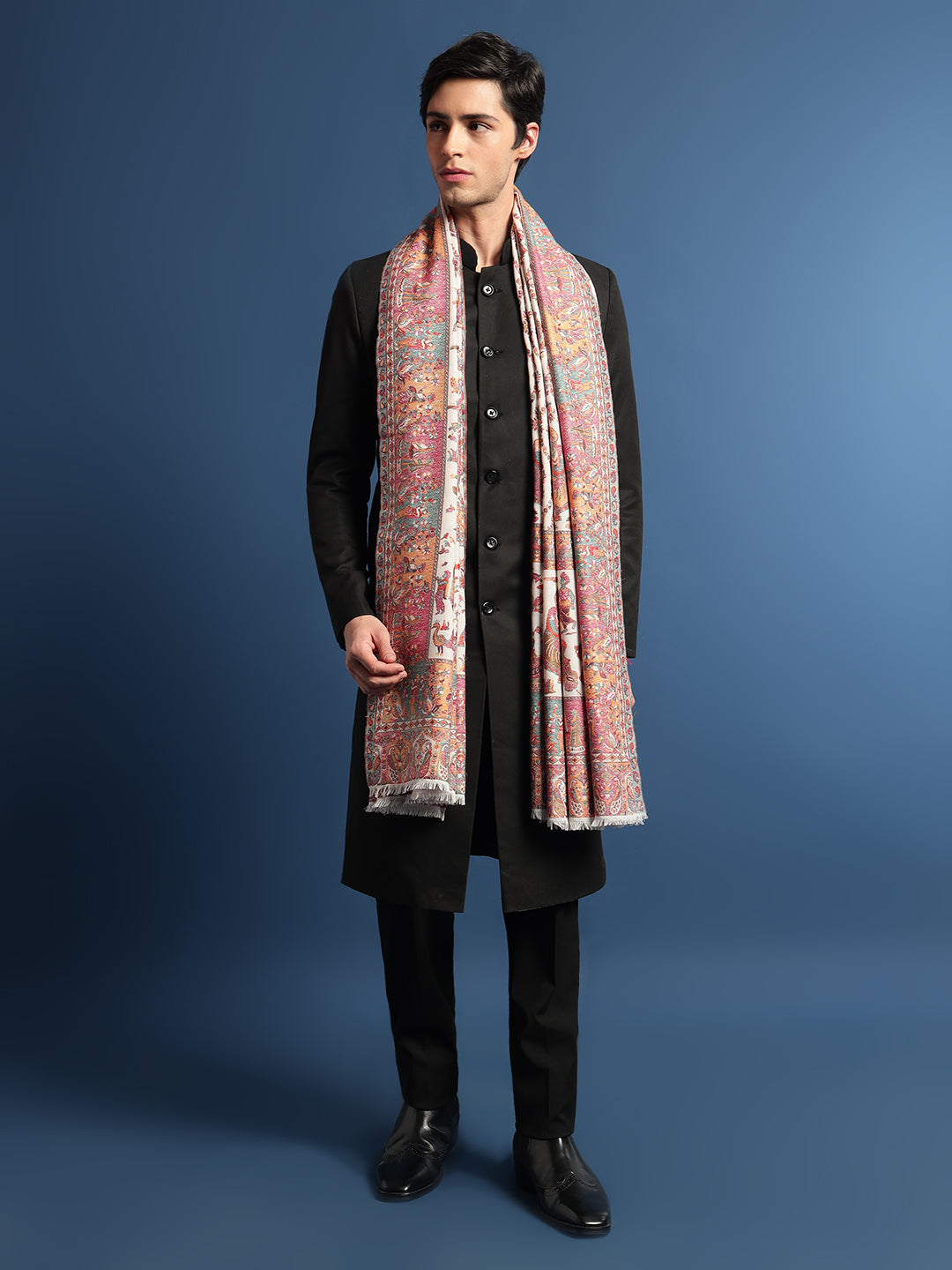 Pashmoda Mens Gul-e-meher Kaani Shawl (Size: 101x203 Cm)