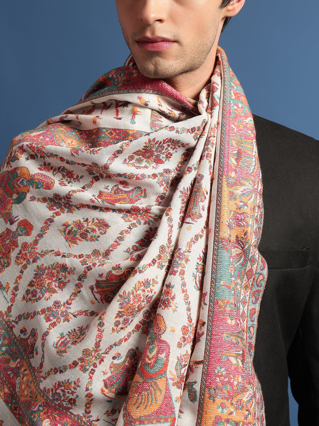 Pashmoda Mens Gul-e-meher Kaani Shawl (Size: 101x203 Cm)