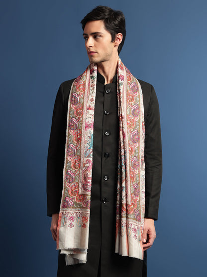 Pashmoda Men  Kalamkari Embroidered Shawl (Size 101x203 Cm)