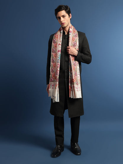 Pashmoda Men  Kalamkari Embroidered Shawl (Size 101x203 Cm)