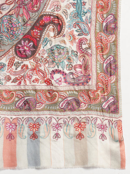 Pashmoda Men  Kalamkari Embroidered Shawl (Size 101x203 Cm)