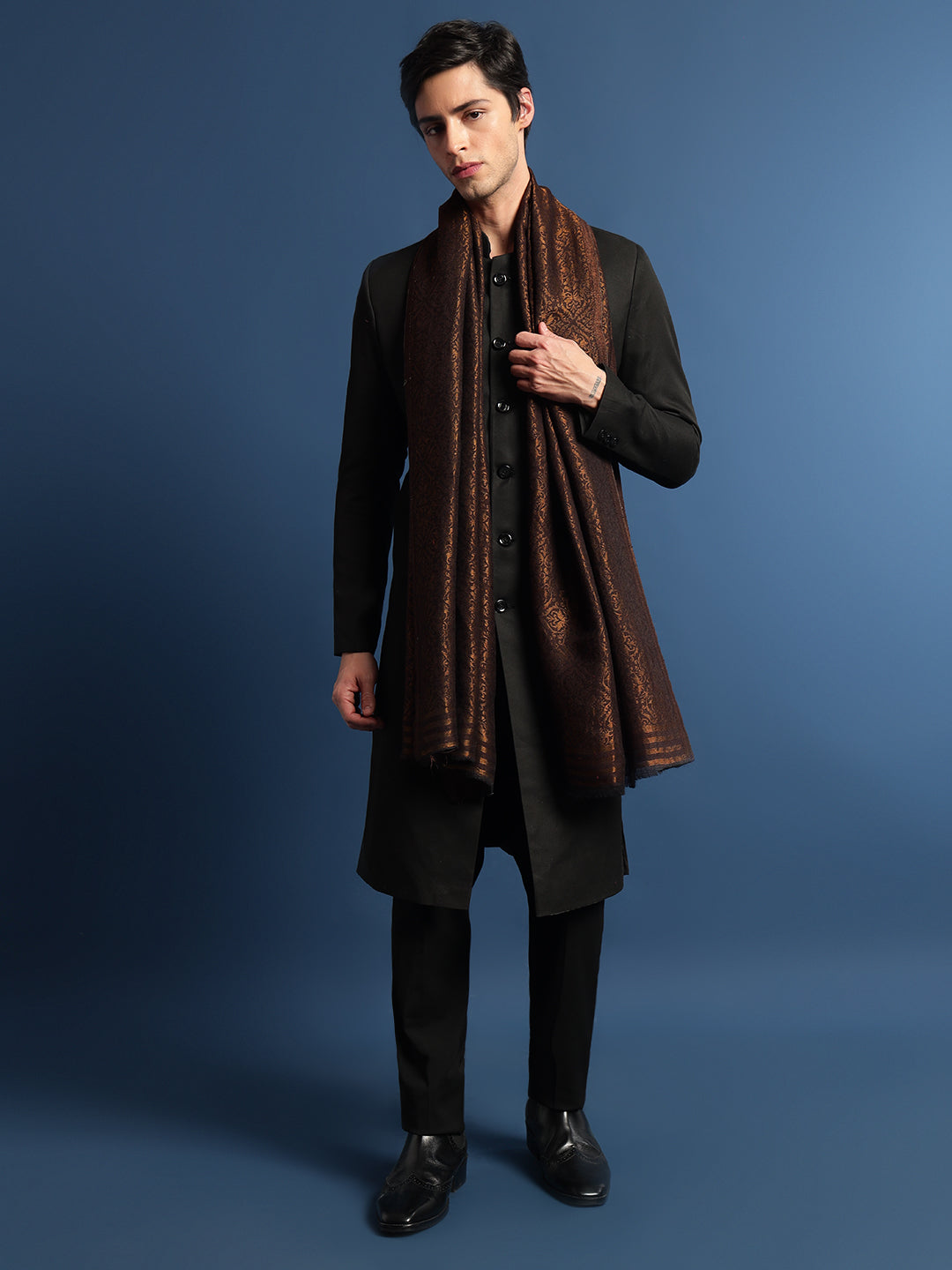 Pashmoda Men Aarzoo Fine Pashmina Wool Blend Stole (Size: 71x203 Cm)?ÿ