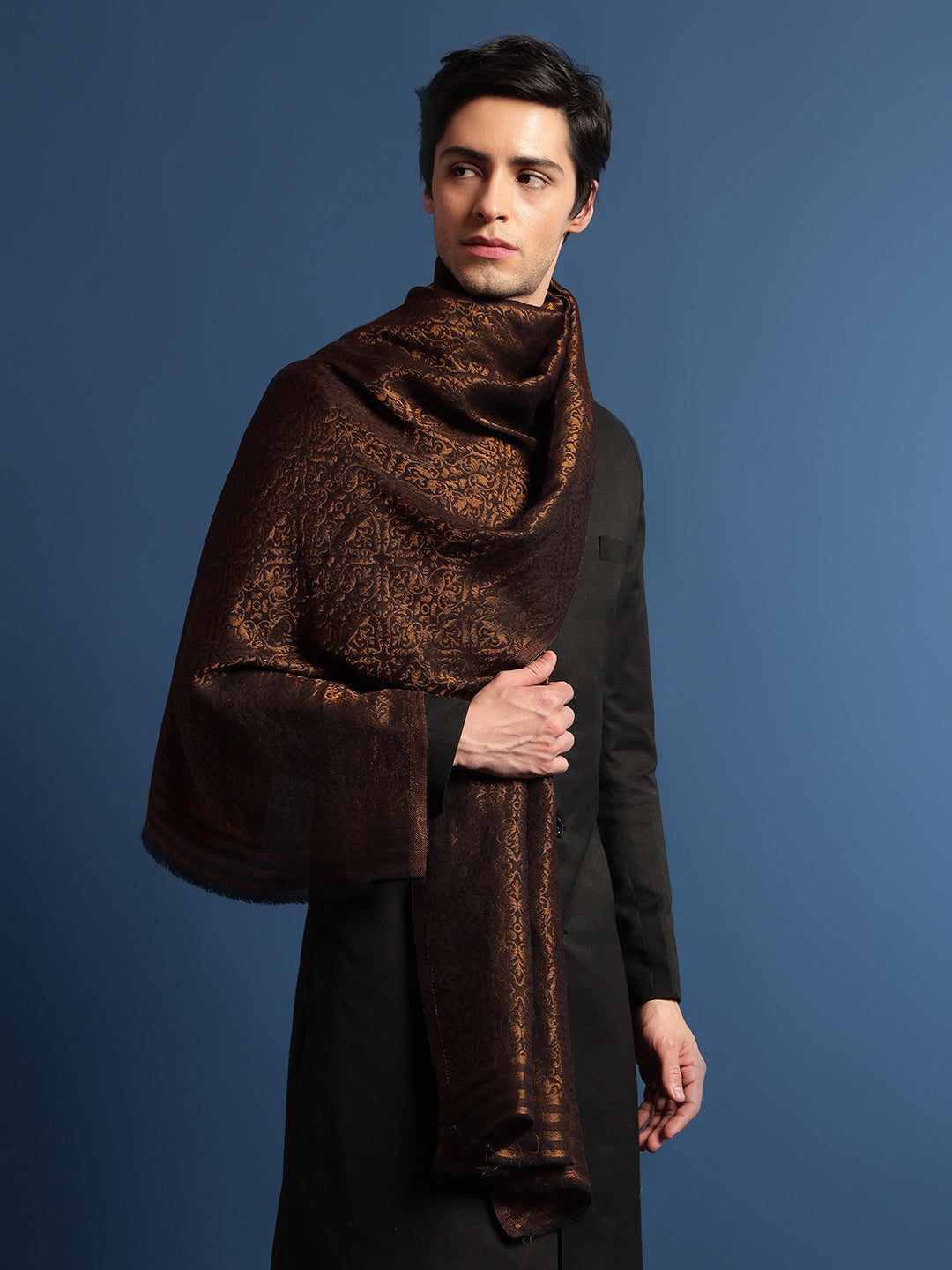 Pashmoda Men Aarzoo Fine Pashmina Wool Blend Stole (Size: 71x203 Cm)?ÿ