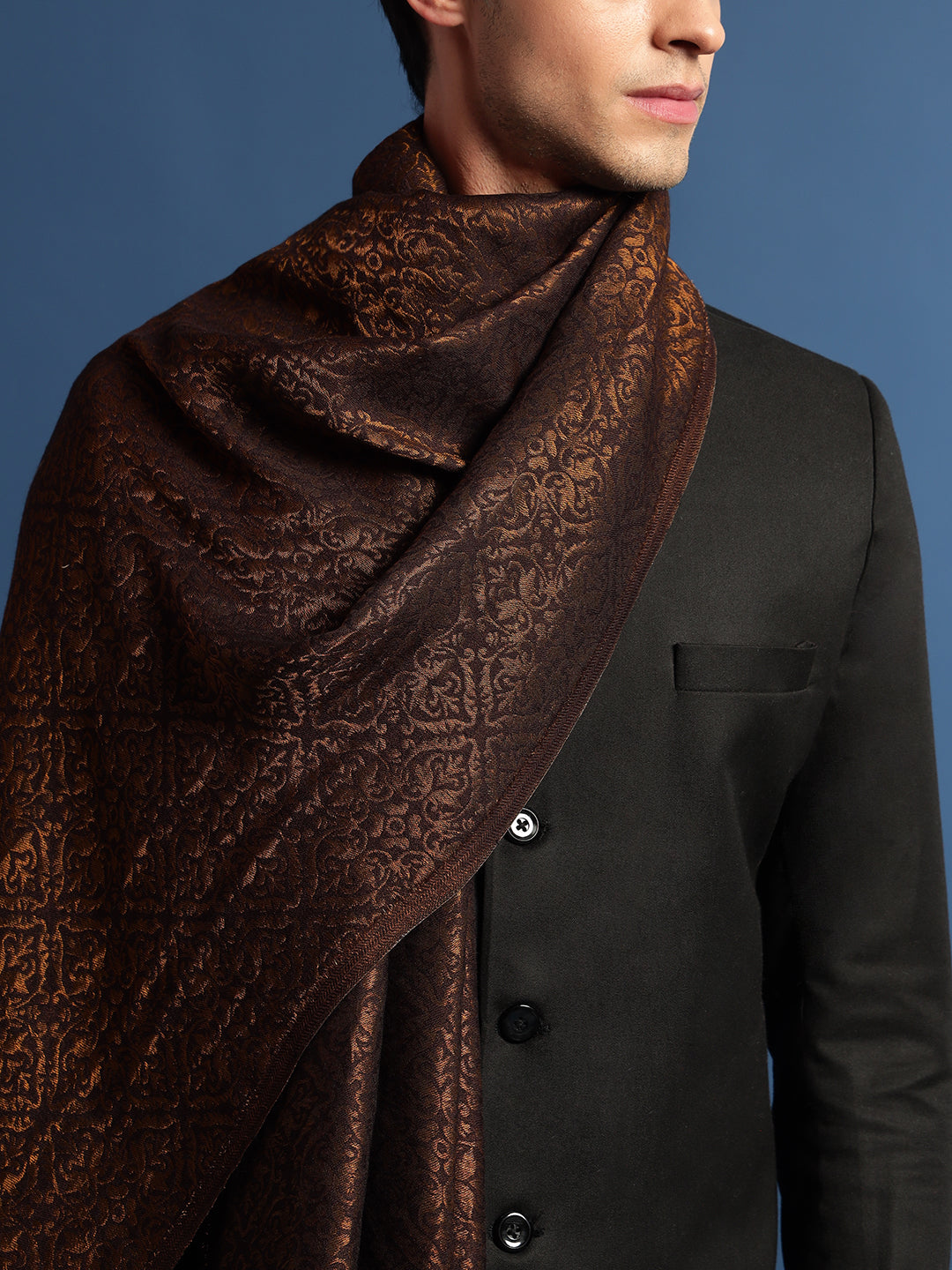 Pashmoda Men Aarzoo Fine Pashmina Wool Blend Stole (Size: 71x203 Cm)?ÿ