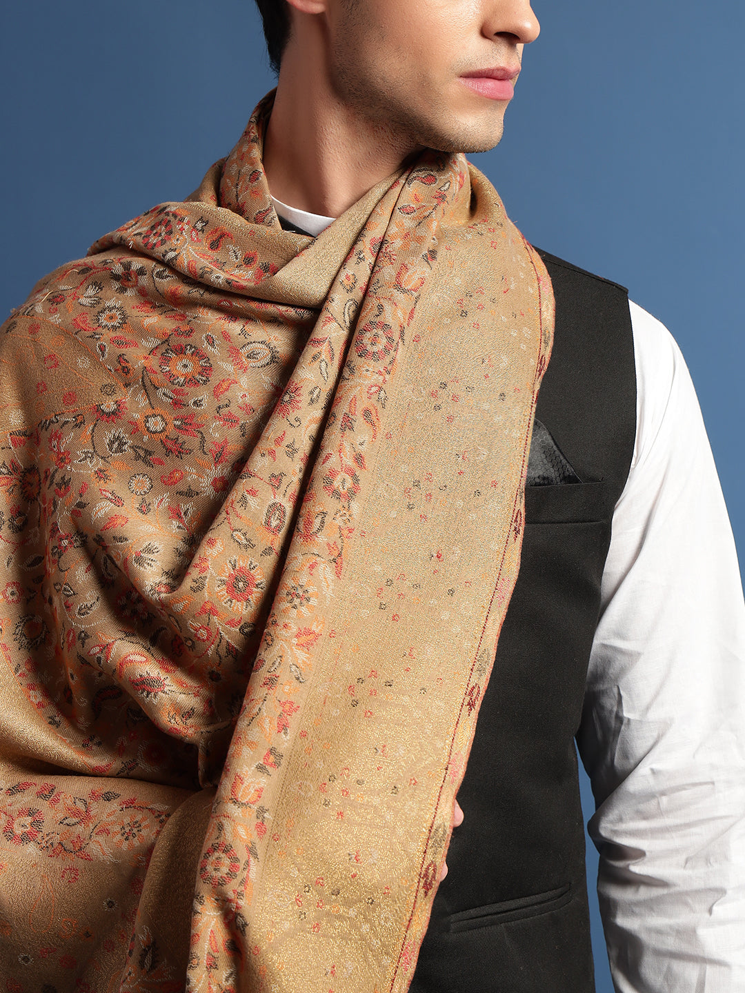 Pashmoda Mens Rangrez Kaani Shawl (Size: 101x203 Cm)