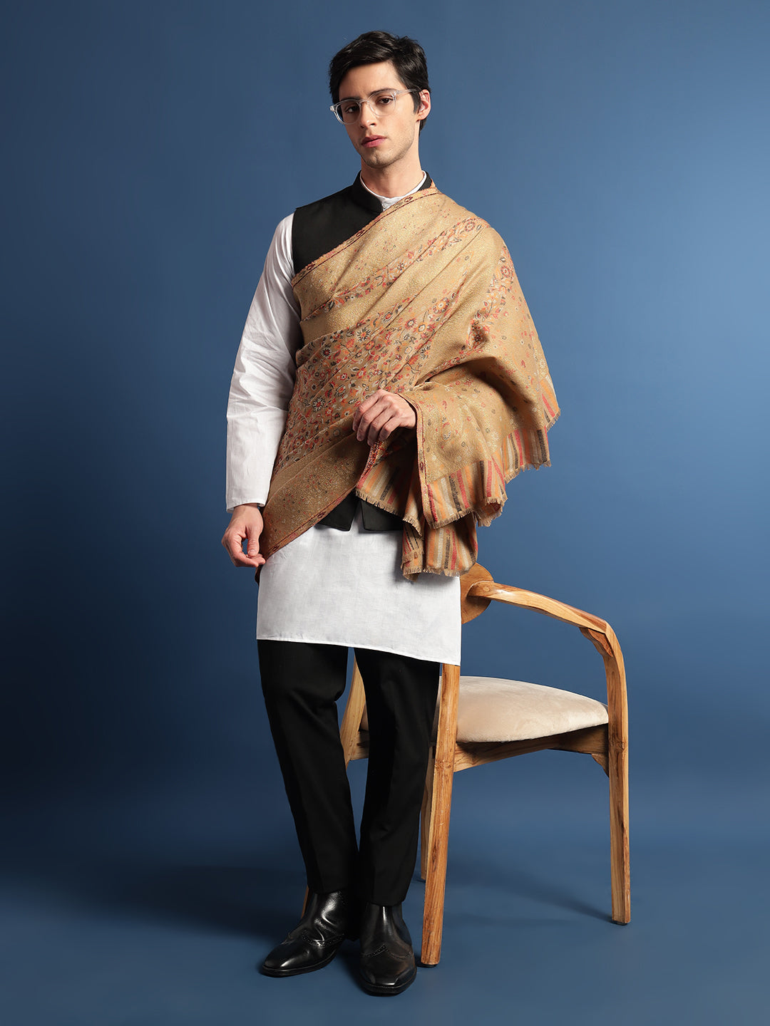 Pashmoda Mens Rangrez Kaani Shawl (Size: 101x203 Cm)