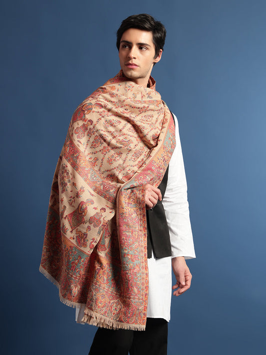 Pashmoda Mens Gul-e-meher Kaani Shawl (Size: 101x203 Cm)