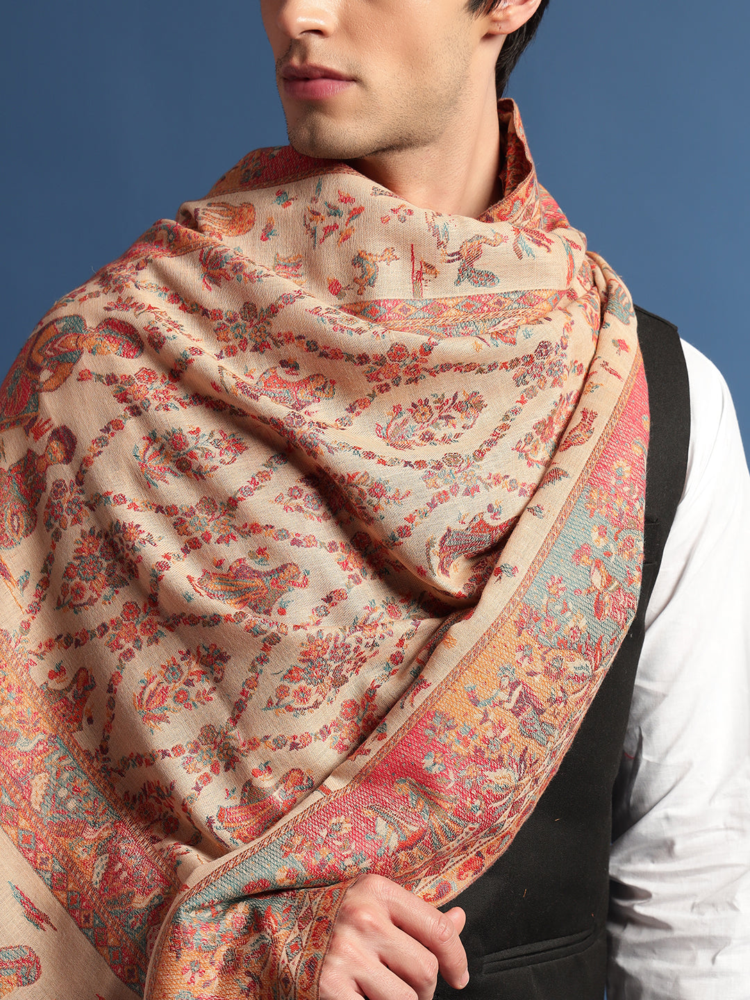 Pashmoda Mens Gul-e-meher Kaani Shawl (Size: 101x203 Cm)