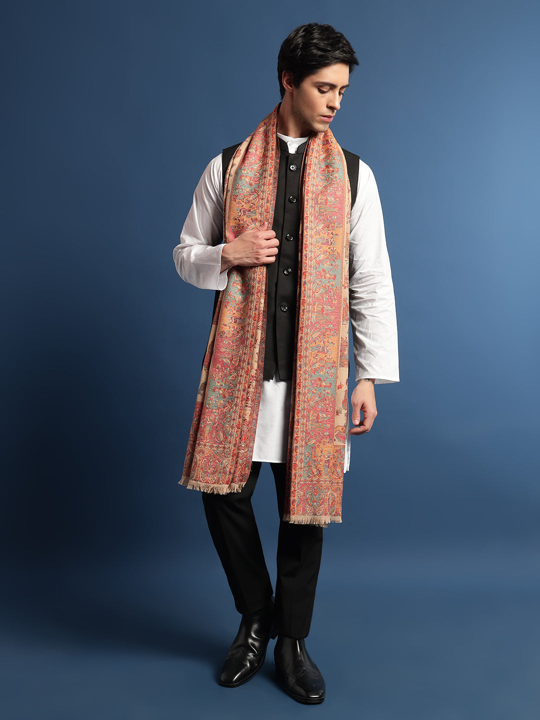 Pashmoda Mens Gul-e-meher Kaani Shawl (Size: 101x203 Cm)