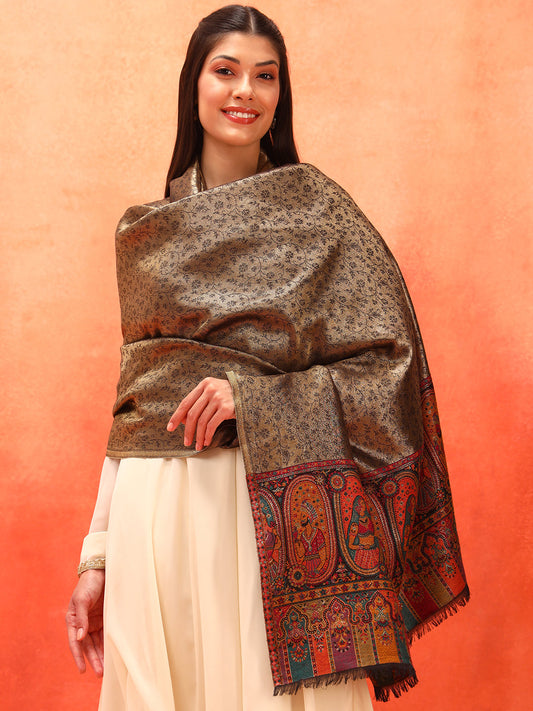 Pashmoda Women Silsila Zari Kaani Fine Wool Shawl (Size: 101X203 CM)