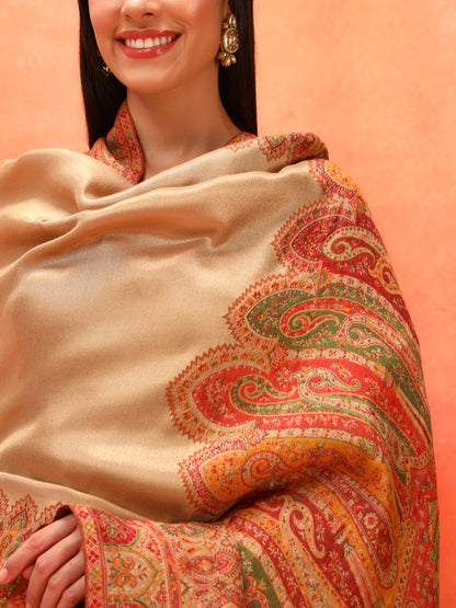 Pashmoda Women Zarvash Zari Kaani Fine Wool Shawl (Size: 101 × 203 cm)