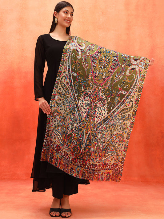 Pashmoda Women Royal Embers Fine Soft Bamboo Fibre Stole (Size: 71x203 CM)