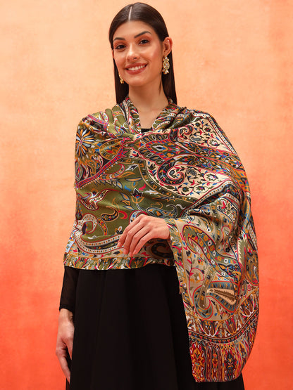 Pashmoda Women Royal Embers Fine Soft Bamboo Fibre Stole (Size: 71x203 CM)