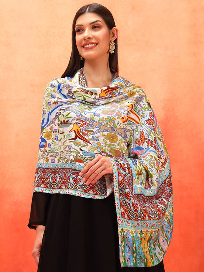 Pashmoda Women Royal Embers Fine Soft Bamboo Fibre Stole (Size: 71x203 CM)