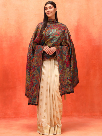 Pashmoda Women Zarveen Zari Kaani Fine Wool Shawl (Size:101x203 CM)