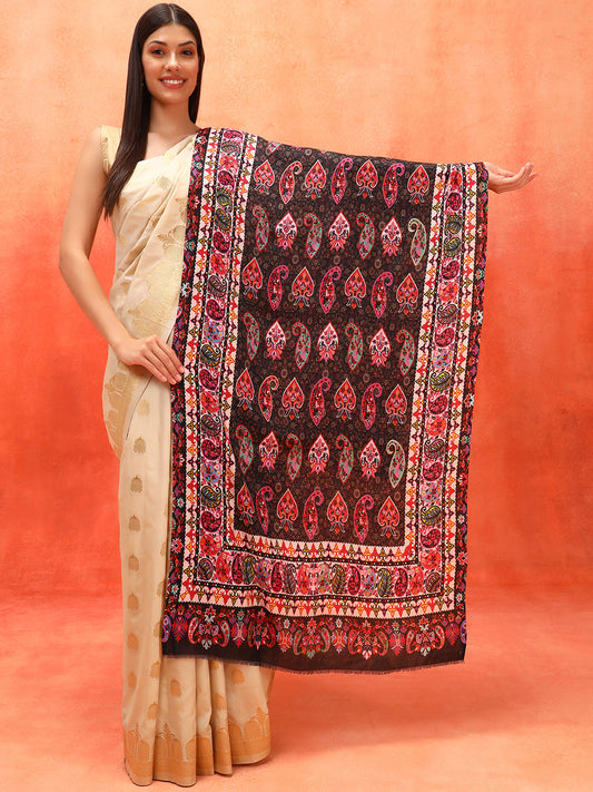 Pashmoda Women Floral Sonata Fine Soft Bamboo Fibre Stole (Size: 71x203 CM)
