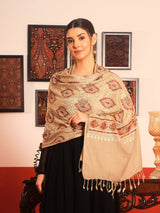 Pashmoda Women Ornate Harmony Fine Wool Nalki Embroidered Stole (Size : 71X203 CM)
