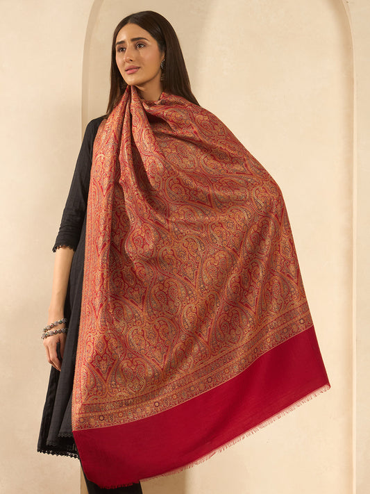 Women Regalis Zari Reversible Kaani Fine Wool Shawl