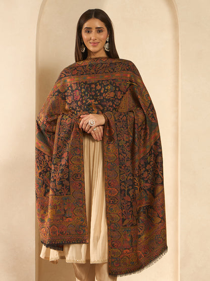 Women Shahi Manzar Kaani Wool Blend Kashmiri Shawl