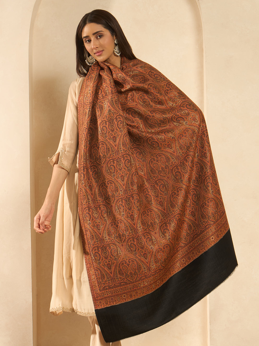 Women Regalis Zari Reversible Kaani Fine Wool Shawl