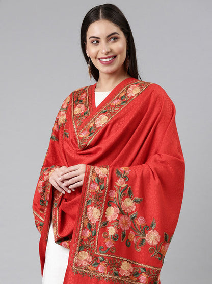 Women's khushnuma Kashmiri Aari Embroidery Stole (Size: 71X203 CM)