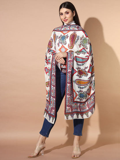 Women's Nazeer Multicoloured Printed Stole (Size : 71X203 CM)