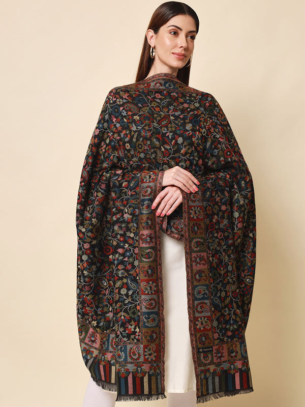 Women's Bahaar Kaani Wool Blend Kashmiri Shawl (Size 101X203 CM)