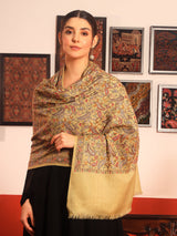 Pashmoda Womenƒ??s 100% Pure Wool Sozni Hand Embroidered Stole (Size: 71x203 cm)