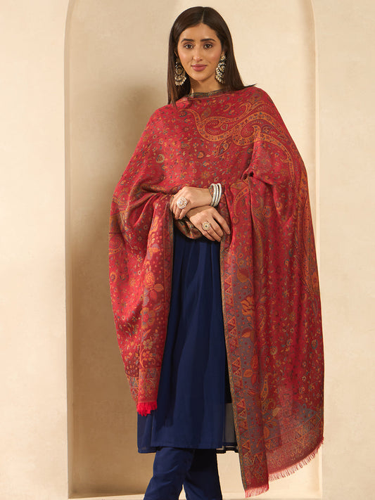 Women Floral Heritage Kaani Elegance Kashmiri Shawl