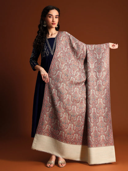 Women Gulnaar Royale Zari Reversible Kaani Fine Wool Shawl