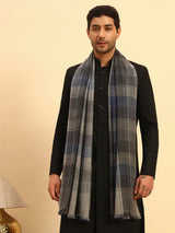 Pashmoda Men Moderen Tartan  100% Pure Wool Checkered Stole (Size :71X203cm)