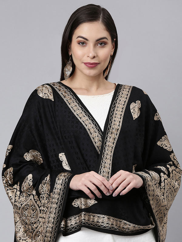 Women's Shalimaar Kashmiri Aari Embroidery Stole (Size: 71X203 CM)