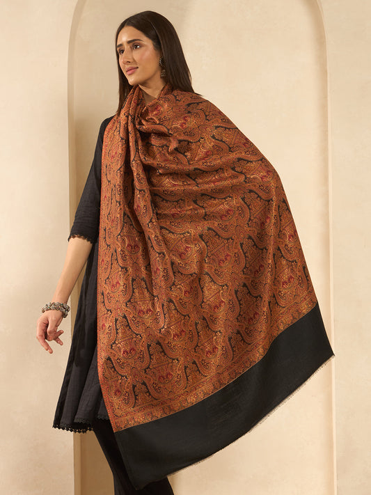 Women Gulnaar Royale Zari Reversible Kaani Fine Wool Shawl