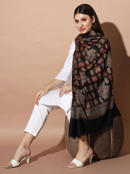 Women Firoza Woven Design Jamawar Shawl (Size 101X203 CM)