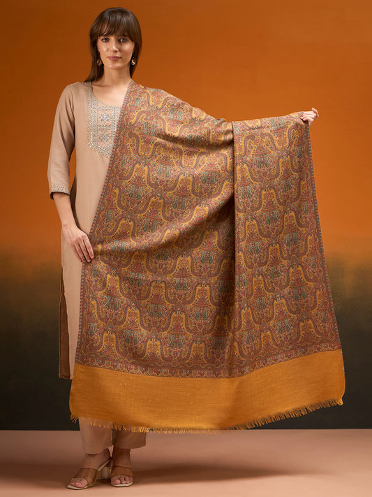 Women Gulnaar Royale Zari Reversible Kaani Fine Wool Shawl