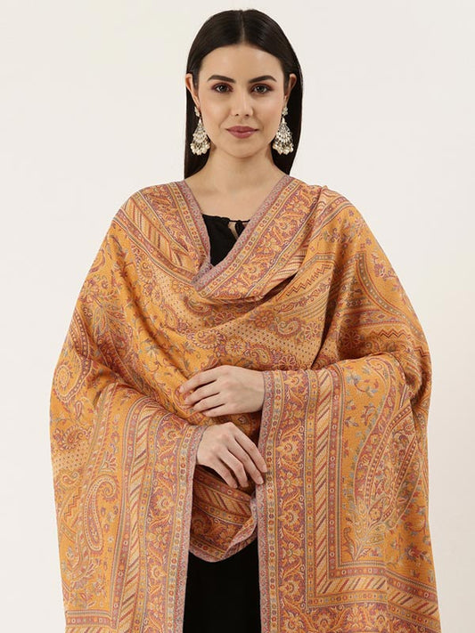 Women's Noor Kashmiri Royal Paisley Design Jamawar Shawl (Size: 101 X 203 Cms)