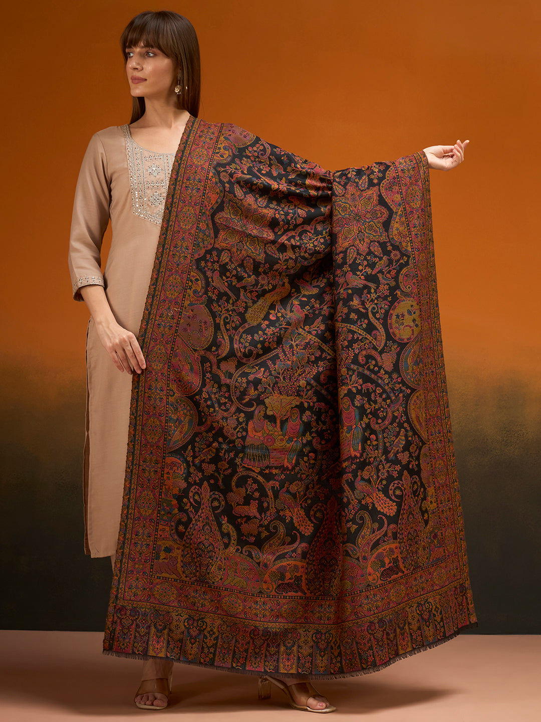 Women Royal gulistan Kaani Wool Blend Kashmiri Shawl