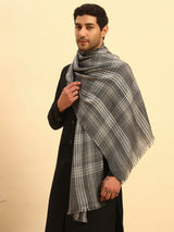 Pashmoda Men Metro Plaid 100% Pure Wool  Checkered Stole (Size : 71X203cm)