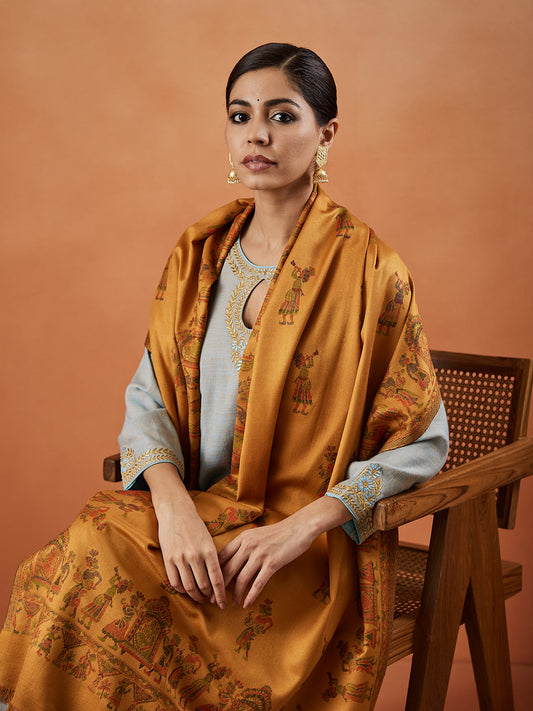 Pashmoda Women Pari mahal Kaani Stole Size:( 71X203 CM)