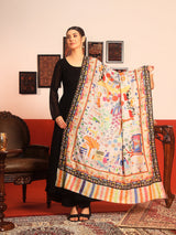 Pashmoda Women Naqshkaar Fabric Kalamkari Embroidered Shawl (Size: 101x203 CM)