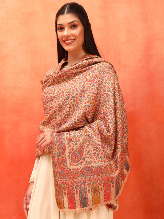 Pashmoda Women Mehak Kaani Wool Blend Kashmiri Shawl (Size: 101X203 CM)