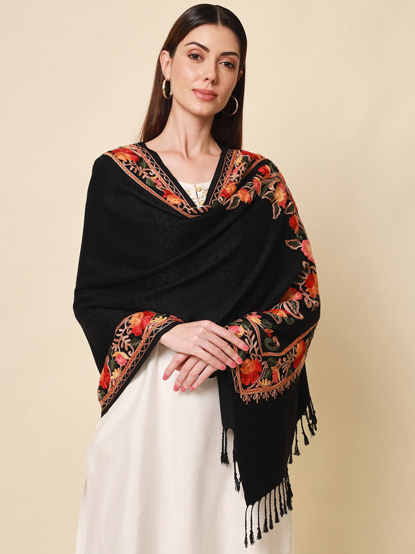 Women's khushnuma Kashmiri Aari Embroidery Stole (Size: 71X203 CM)