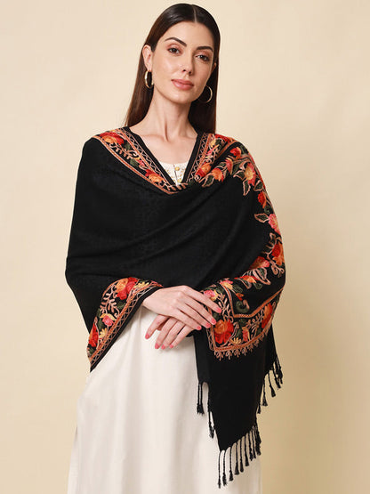 Women's khushnuma Kashmiri Aari Embroidery Stole (Size: 71X203 CM)