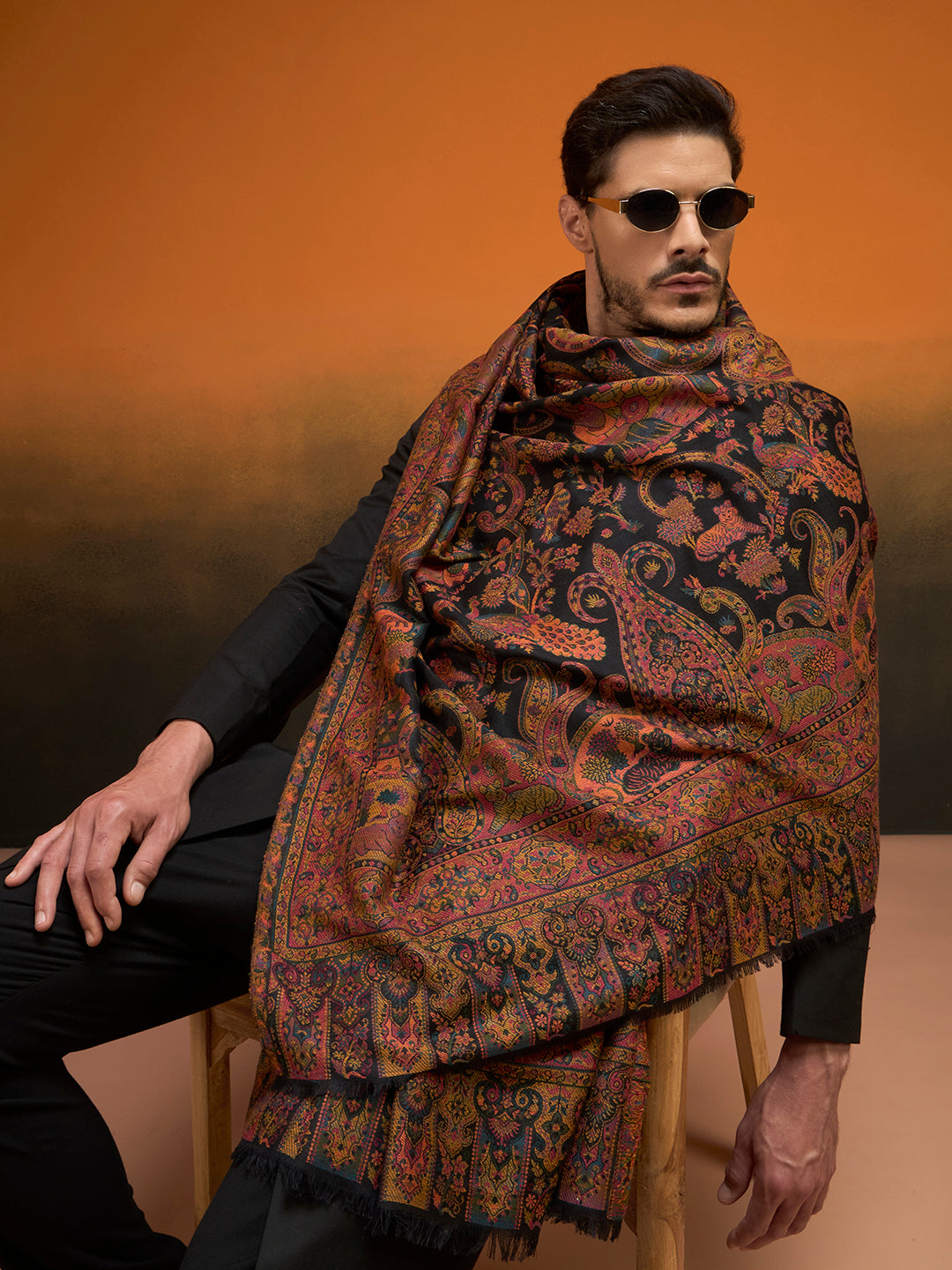 Men Royal gulistan Shawl Fine Wool Kaani Shawl