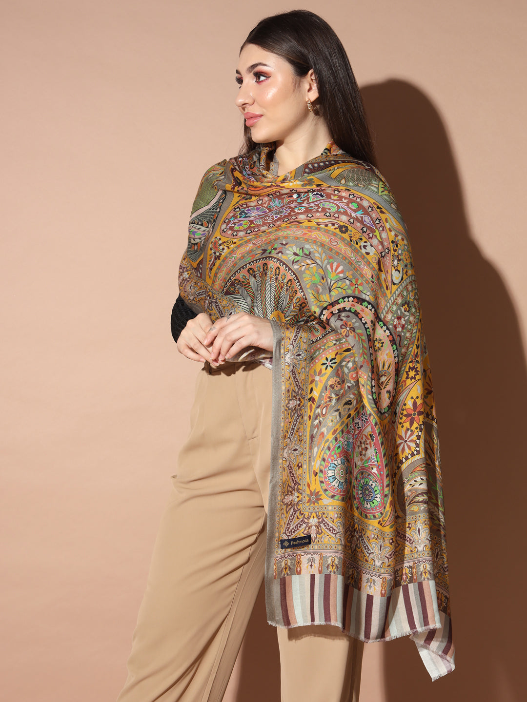 Gift Envelope of Zarbaft Multicoloured Printed Stole (Size : 71X203 CM)
