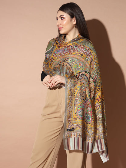 Gift Envelope of Zarbaft Multicoloured Printed Stole (Size : 71X203 CM)