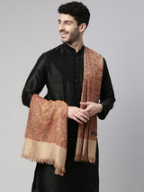 Men Zarif-e-Kashmir  Woven Design Shawl (SIZE: 101x203 CM, Brown Color)